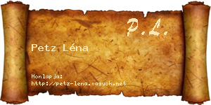 Petz Léna névjegykártya